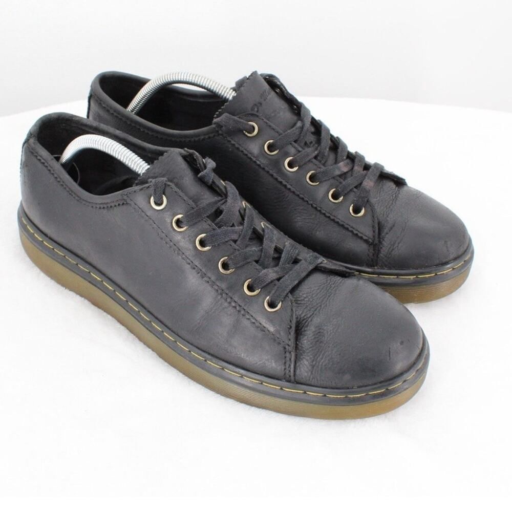 Dr. Martens Mens Farrell Matte Black Leather Lace-Up Shoes Chunky Sole Size 11